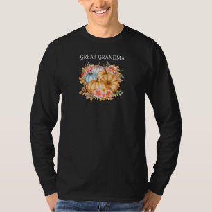 Womens Great Grandma Colorful Pumpkins Fall Autumn T-Shirt