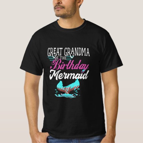 Womens Great Grandma Of The Birthday Mermaid Tail T_Shirt