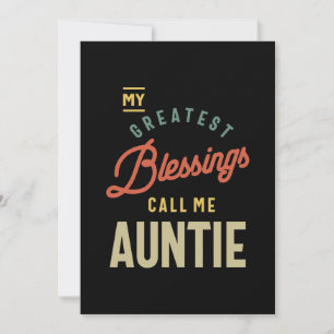 Womens Greatest Blessings Call Me Auntie Gift Thank You Card