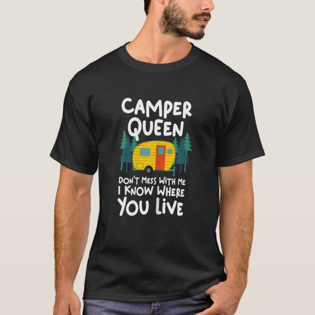 Womens Greatest Camper Queen End Of Discussion Car T-Shirt (Front)