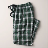 Women's Green and White Flannel Pajama Bottoms