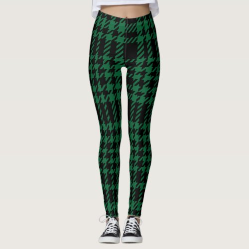 Womens GreenBlack Plaid Leggings