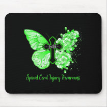 Womens Green Butterfly Faith Spinal Cord Injury Aw Mouse Pad