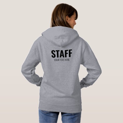 Womens Grey Hoodies Staff Crew Add Logo Text Here