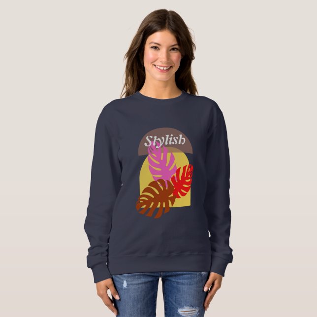 Women's Grey Stylish  Boho  Sweatshirt (Front Full)