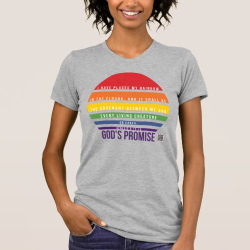 Womens Grey T_Shirt Rainbow Circle