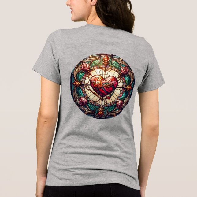 Women's Grey T-Shirt Tri-Blend Shirt (Back)