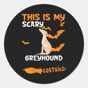 Womens Greyhound Brindle Costume Halloween Lazy Classic Round Sticker
