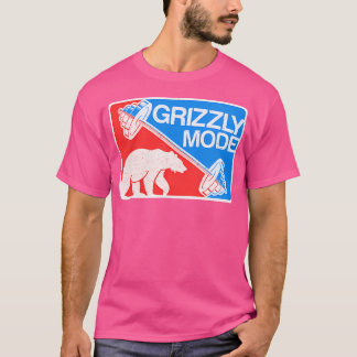Womens Grizzly Mode - Barbell Work Out Gym - Bear T-Shirt