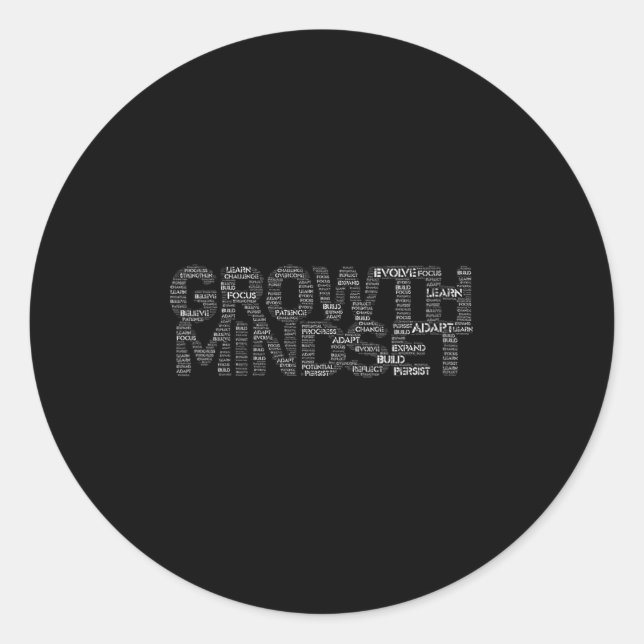 Womens Growth Mindset Motivation And Insrational V Classic Round Sticker (Front)