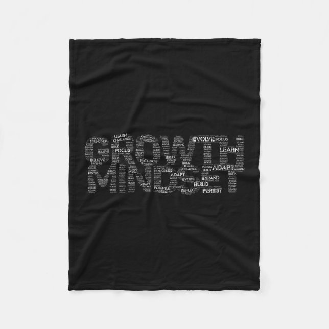 Womens Growth Mindset Motivation And Insrational V Fleece Blanket (Front)
