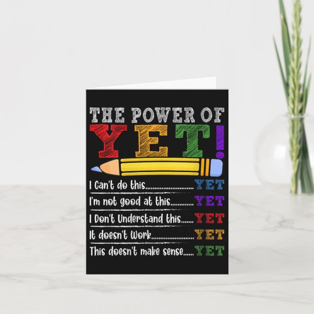Womens Growth Mindset Teacher Motivational Sitive  Card (Front)