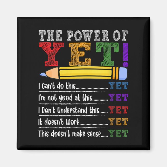 Womens Growth Mindset Teacher Motivational Sitive  Magnet (Front)