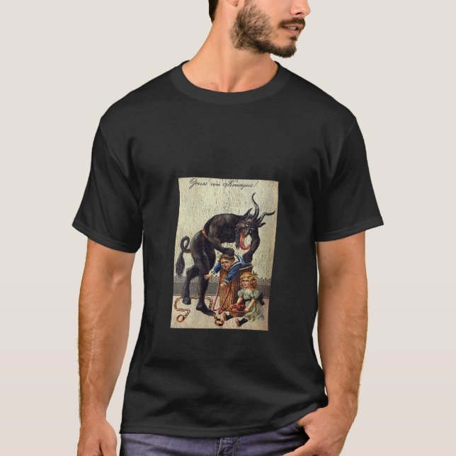 Womens Gruss Vom Krampus Horror Christmas Art Cree T-Shirt (Front)