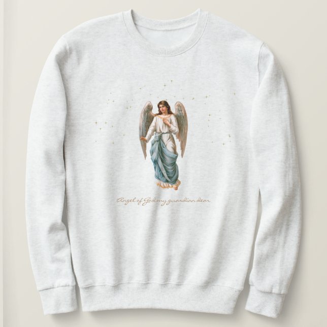 Women's Guardian Angel Sweatshirt Gray (Design Front)