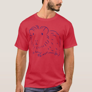 Womens Guinea Pig Minimal Drawing T-Shirt