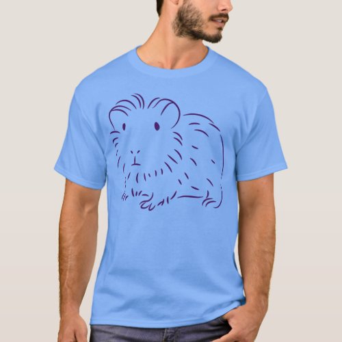 Womens Guinea Pig Minimal Drawing  T_Shirt