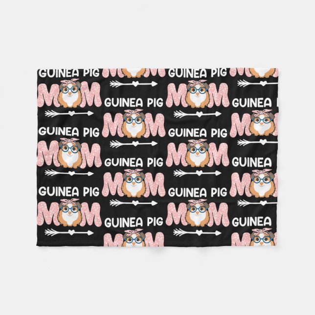 Womens Guinea Pig Mom Funny Rodents  Fleece Blanket (Front (Horizontal))