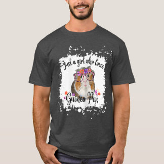 Womens Guinea Pig With Glasses Flowers, Adorable G T-Shirt