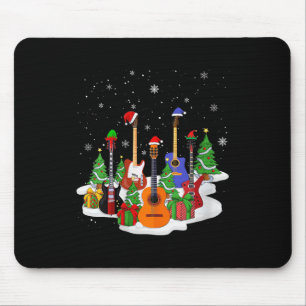 Womens Guitar Christmas Decor Musical Guitar Lover Mouse Pad