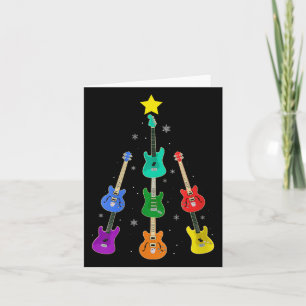 Womens Guitar Christmas Tree Musical Guitar Lovers Card