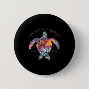Womens Gulf Of Mexico Turtle Vintage Funny V-neck Button