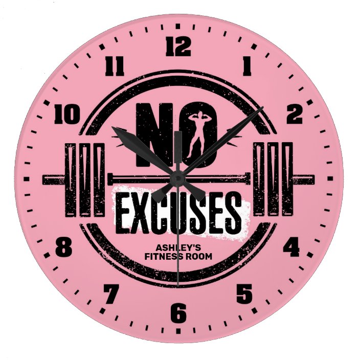 Women's Gym Fitness Room Personalized Wall Clock