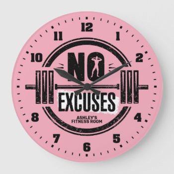 Women's Gym Fitness Room Personalized Wall Clock by NiceTiming at Zazzle
