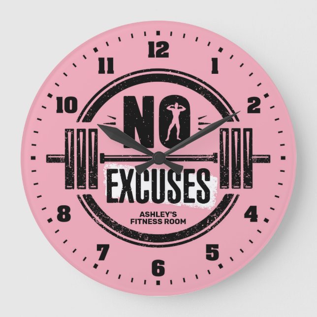 Women's Gym Fitness Room Personalized Wall Clock (Front)