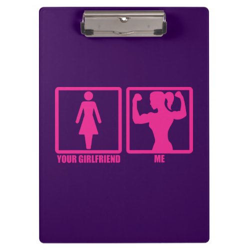 Womens Gym Humor Does Your Girlfriend Even Lift Clipboard