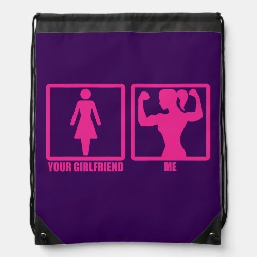 Womens Gym Humor Does Your Girlfriend Even Lift Drawstring Bag