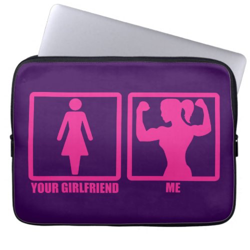 Womens Gym Humor Does Your Girlfriend Even Lift Laptop Sleeve