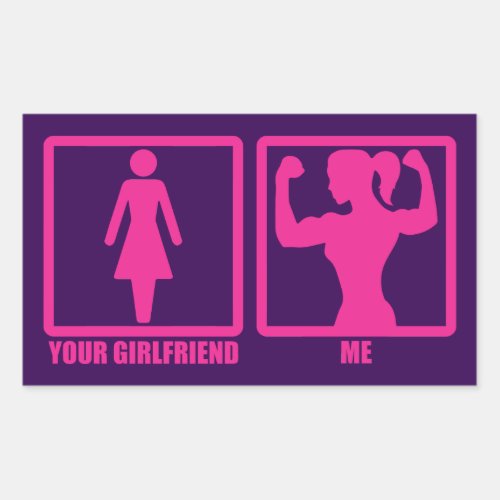 Womens Gym Humor Does Your Girlfriend Even Lift Rectangular Sticker