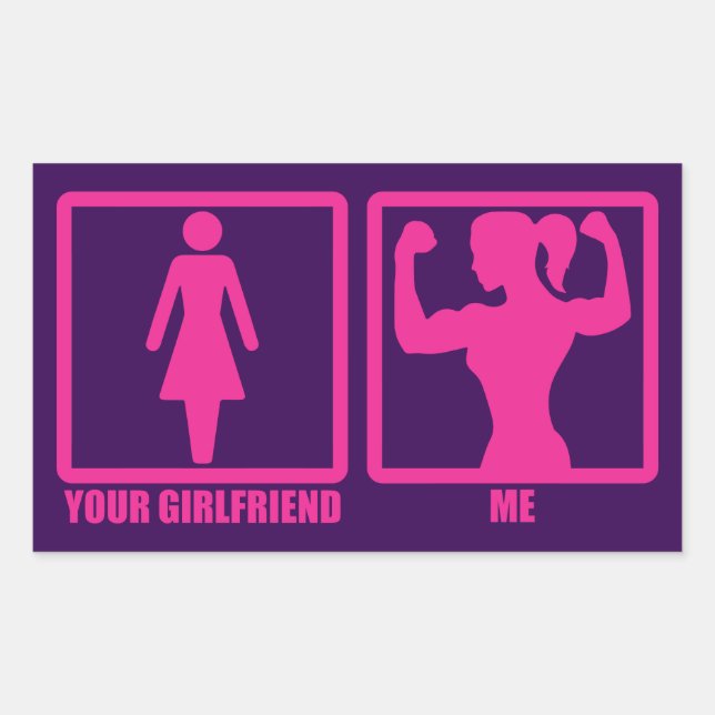Women's Gym Humor, Does Your Girlfriend Even Lift? Rectangular Sticker (Front)