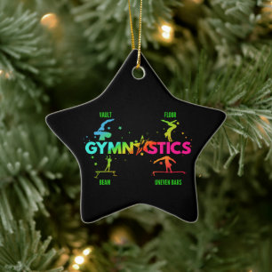 Women's Gymnastics Bars Beam Vault Floor Ceramic Ornament