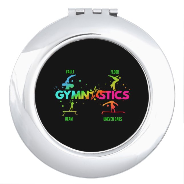 Women's Gymnastics Bars Beam Vault Floor Compact Mirror (Front)