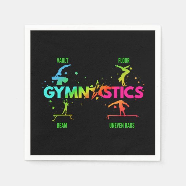 Women's Gymnastics Bars Beam Vault Floor Napkins (Front)