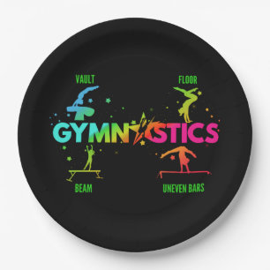 Women's Gymnastics Bars Beam Vault Floor Paper Plates