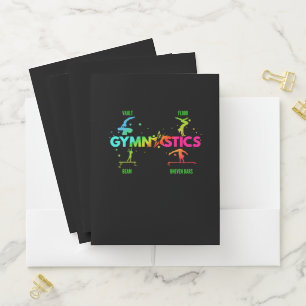 Women's Gymnastics Bars Beam Vault Floor Pocket Folder