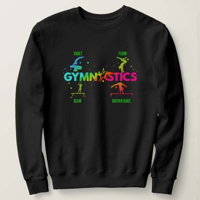 Women's Gymnastics Bars Beam Vault Floor Sweatshirt (Design Front)