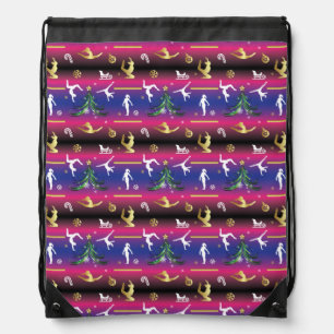 Women's Gymnastics Christmas Tree Drawstring Bag