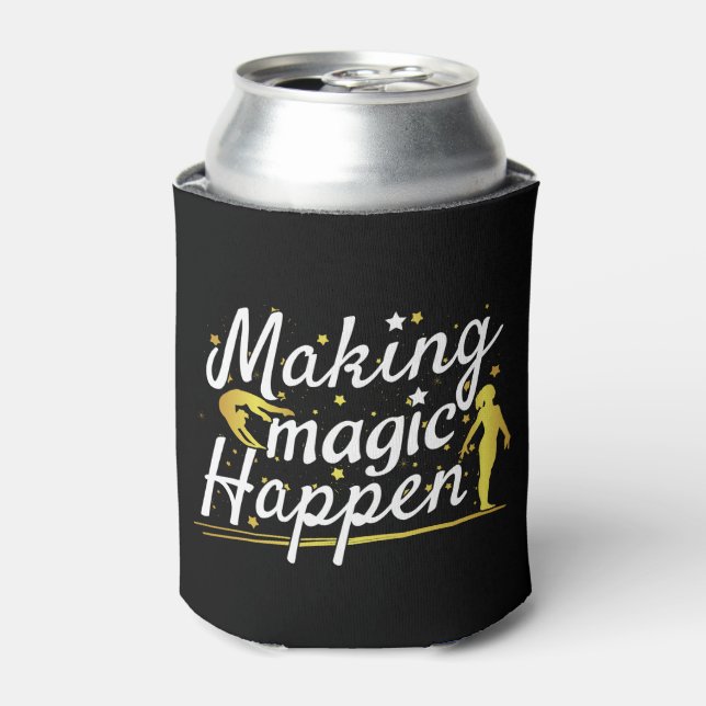 Women's Gymnastics Making Magic Happen Quote Can Cooler (Can Front)