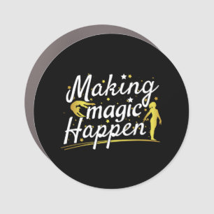 Women's Gymnastics Making Magic Happen Quote Car Magnet