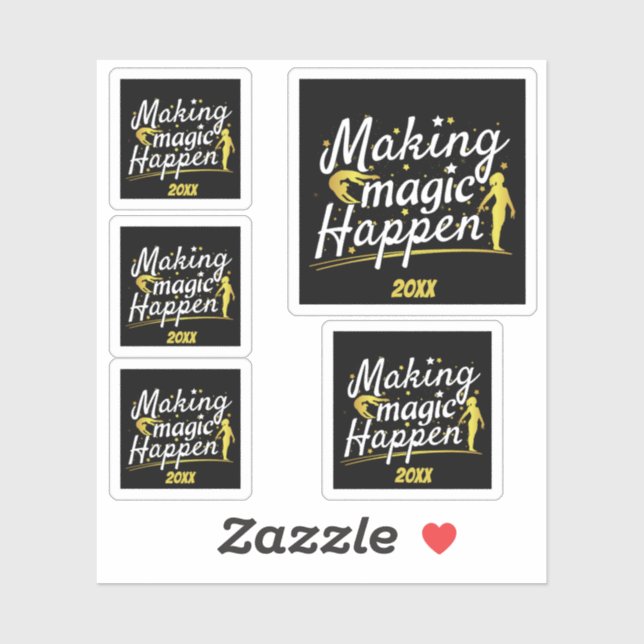 Women's Gymnastics Making Magic Happen Quote Sticker (Sheet)