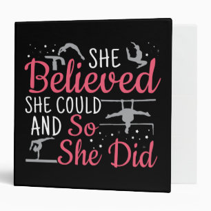 Women's Gymnastics - She Believed She Could 3 Ring Binder