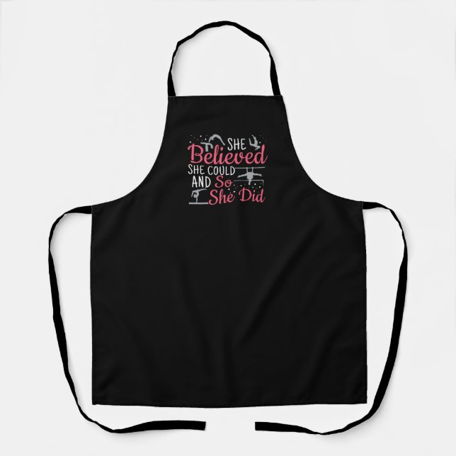 Women's Gymnastics - She Believed She Could Apron (Front)