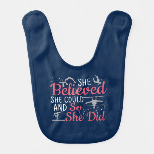 Women's Gymnastics - She Believed She Could Baby Bib