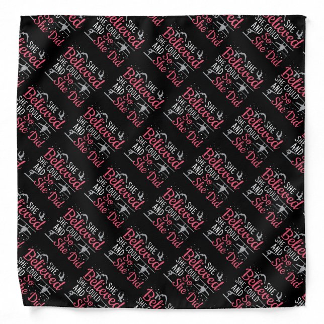 Women's Gymnastics - She Believed She Could Bandana (Front)
