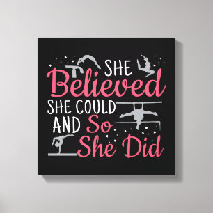 Women's Gymnastics - She Believed She Could Canvas Print
