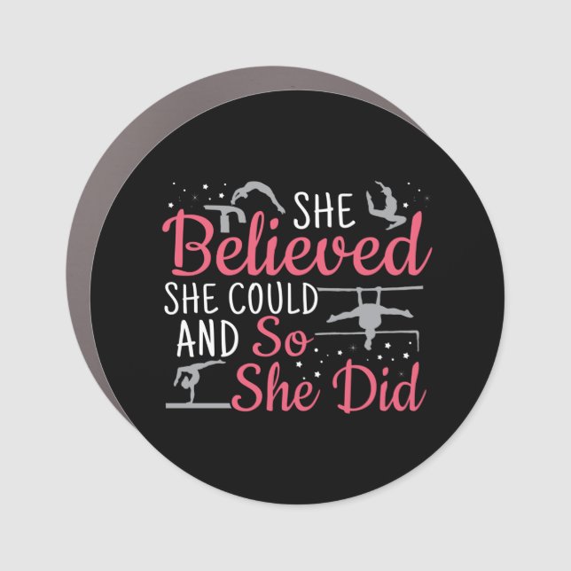 Women's Gymnastics - She Believed She Could Car Magnet (Front)